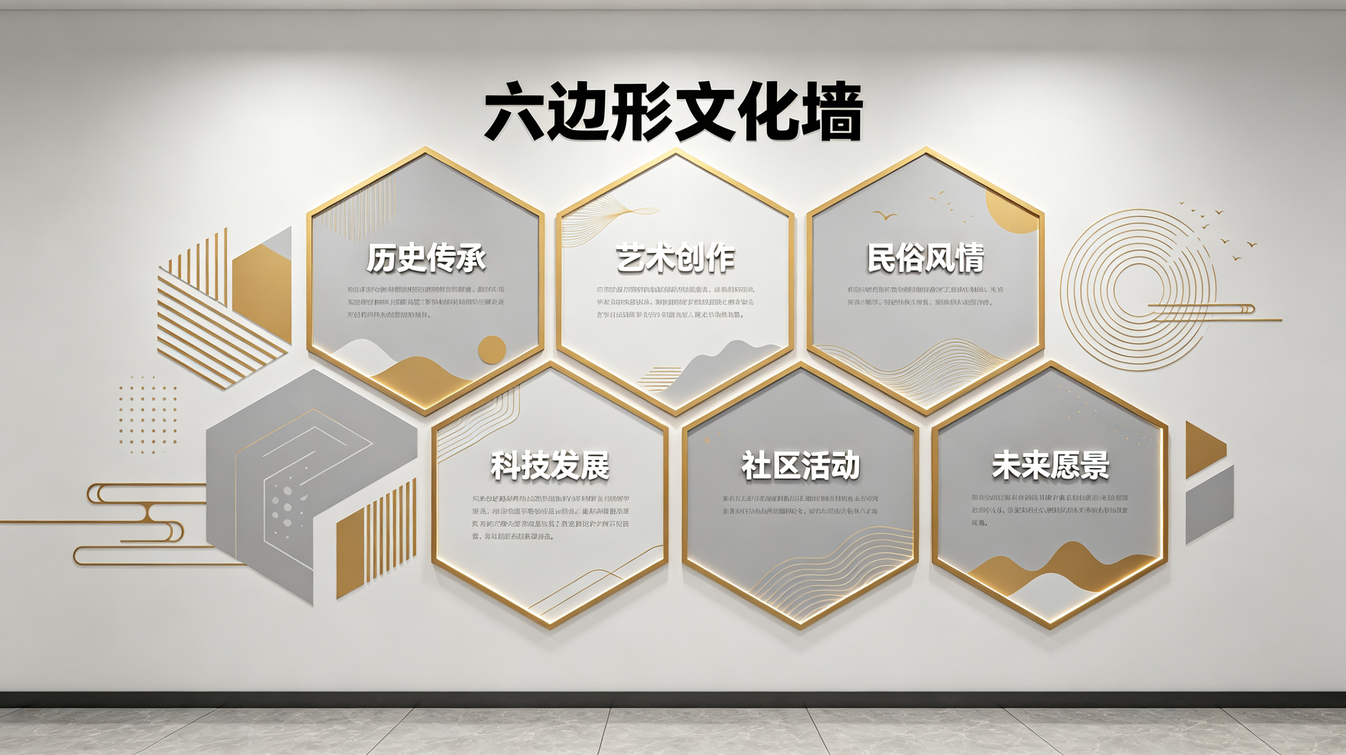 阆中企业文化墙 | 六边形信息美学